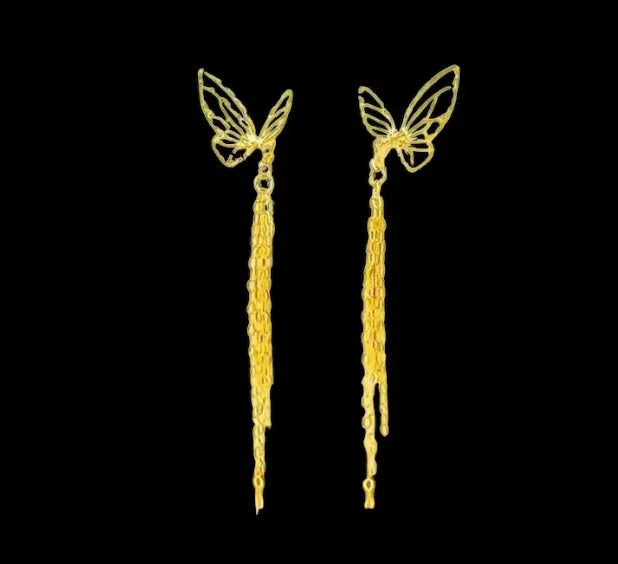 #GOLD2024 | Golden Butterfly Dangling Earrings 18kt