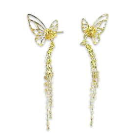 #GOLD2024 | Golden Butterfly Dangling Earrings 18kt