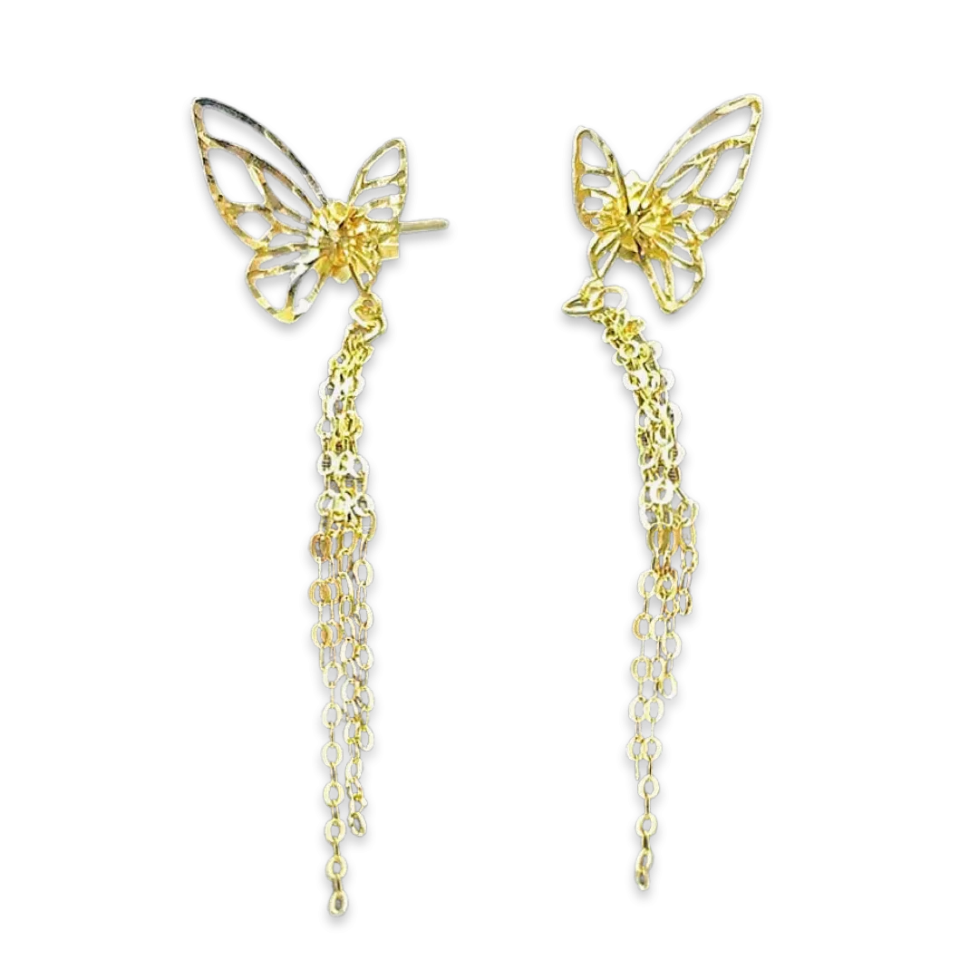 #GOLD2024 | Golden Butterfly Dangling Earrings 18kt