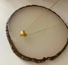 #GOLD2024 | Golden Heart Necklace Foxtail Chain 18” 18kt