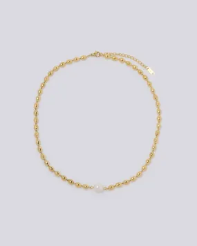 Golden Bead Pearl Necklace