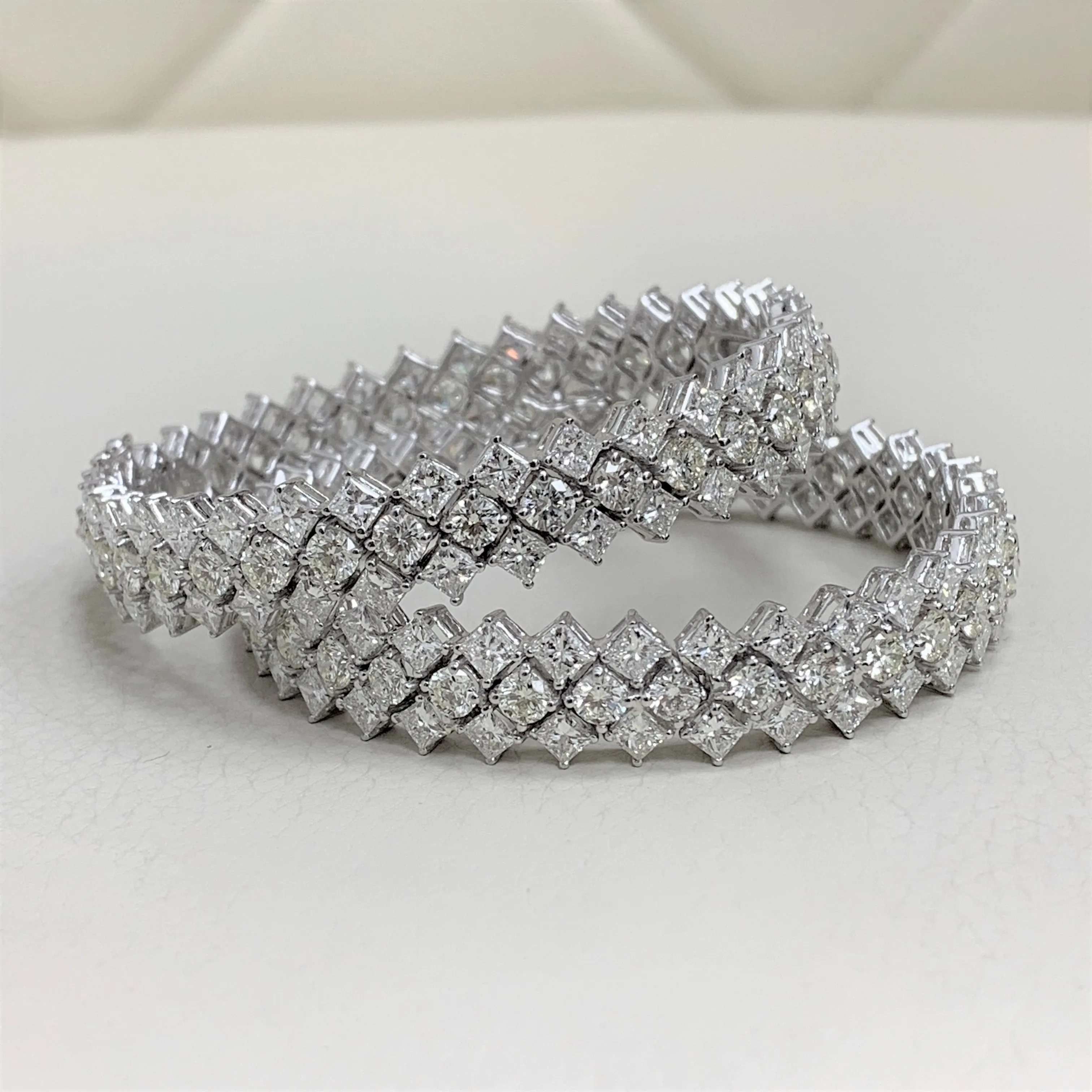 Grandeur Diamond Bangles Set (53.75 ct Diamonds) in White Gold
