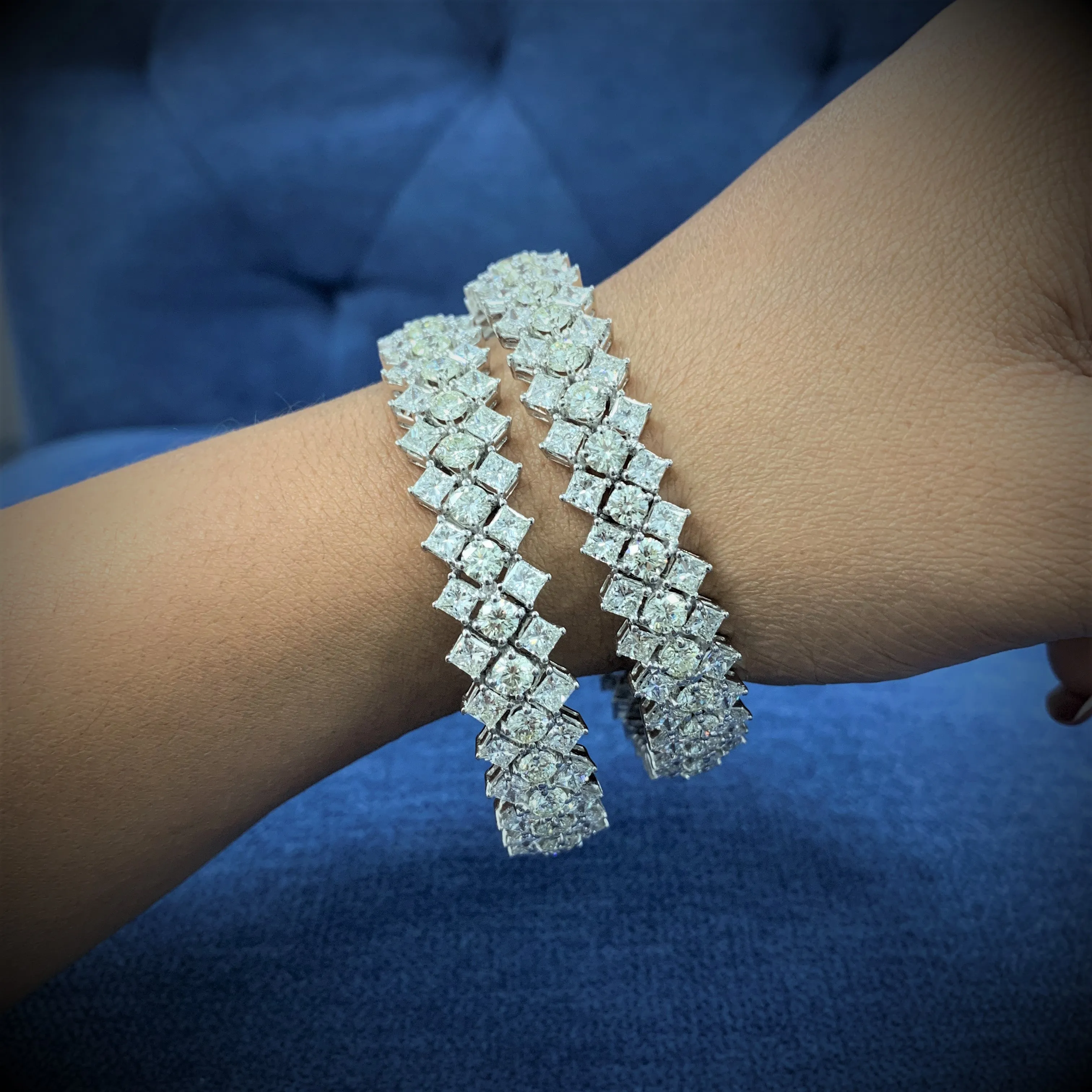 Grandeur Diamond Bangles Set (53.75 ct Diamonds) in White Gold