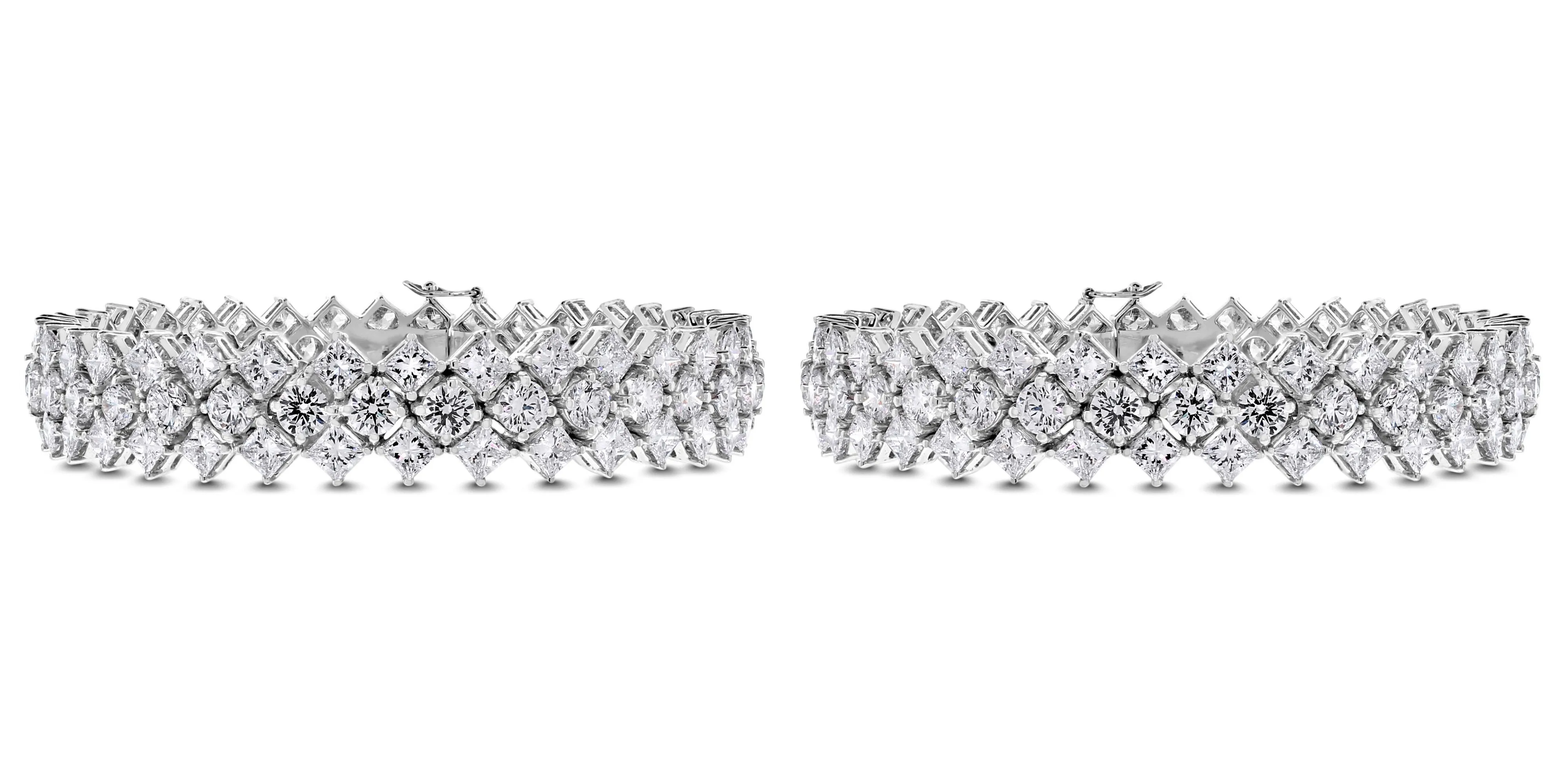 Grandeur Diamond Bangles Set (53.75 ct Diamonds) in White Gold