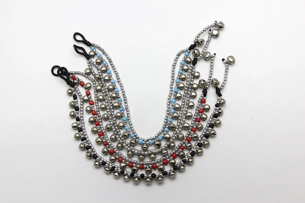 Hand Made Fair Trade Anklet Double Strand Silver Beads