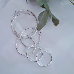Hoops 2mm (silver plated/ 3 sizes)