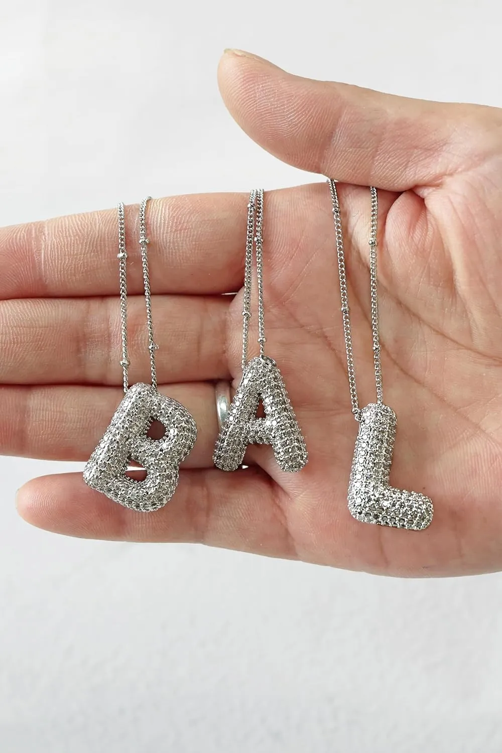 HUAN XUN Balloon Bubble Initial Necklaces for Women Personalized Charm Letter Necklace Jewelry Pendant