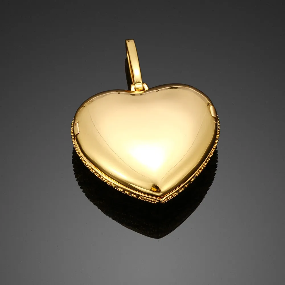 Iced Out Personalized Photo Heart Necklace