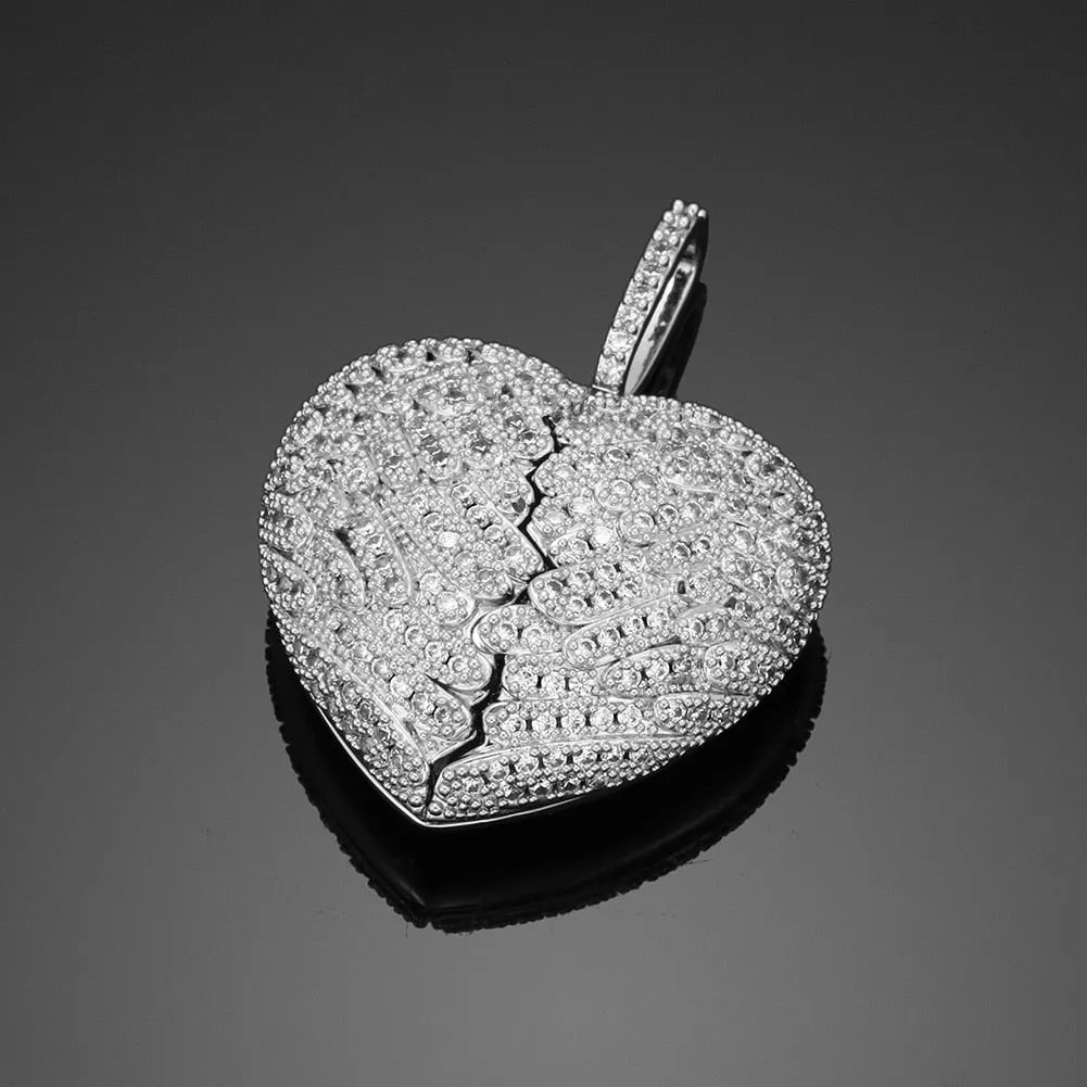 Iced Out Personalized Photo Heart Necklace