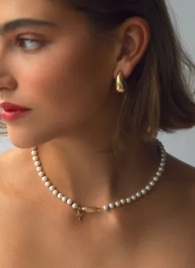 Ishtar pearl necklace 14k gold