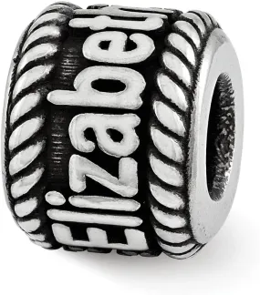 Jewels By Lux Sterling Silver Rhodium-plated Reflections Personalized Name Bead