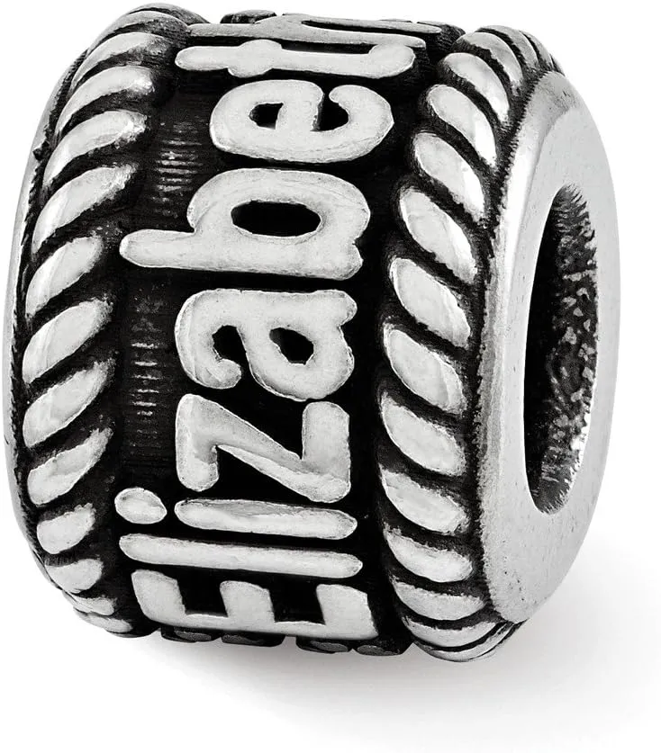 Jewels By Lux Sterling Silver Rhodium-plated Reflections Personalized Name Bead