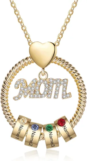 Jewelstruck Mom Necklace with Names Personalized Mothers Day Necklace with Birthstones Mother Daughter Necklace Mothers Day Birthday Gifts for Mom Grandma