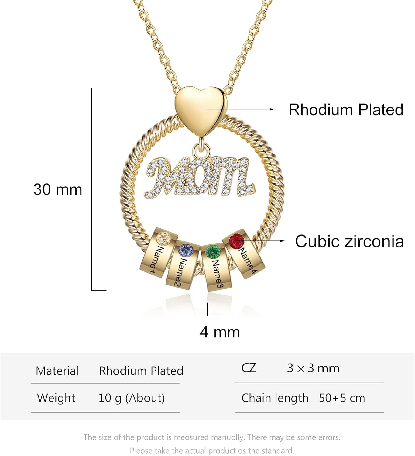 Jewelstruck Mom Necklace with Names Personalized Mothers Day Necklace with Birthstones Mother Daughter Necklace Mothers Day Birthday Gifts for Mom Grandma