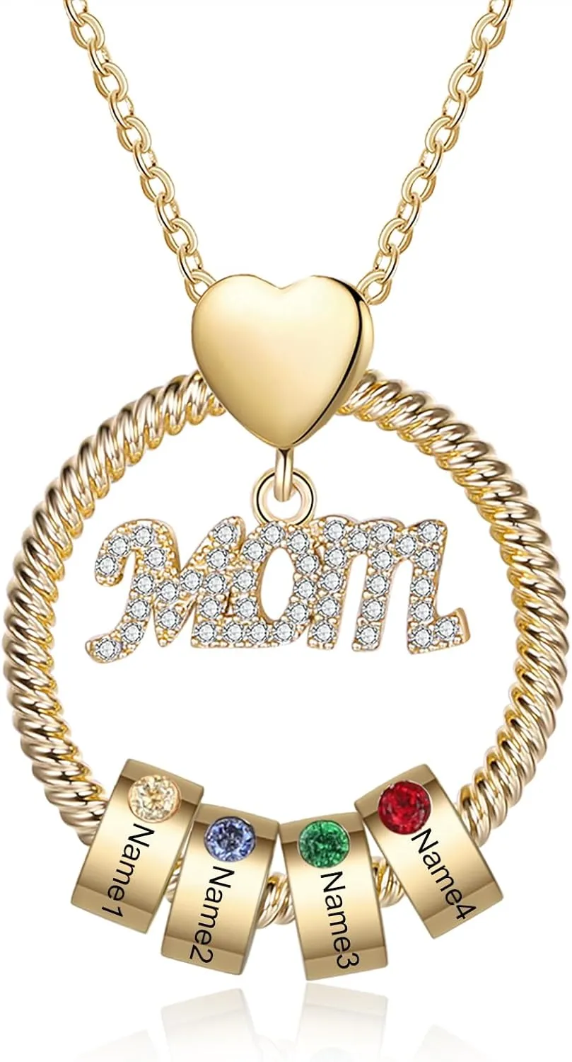 Jewelstruck Mom Necklace with Names Personalized Mothers Day Necklace with Birthstones Mother Daughter Necklace Mothers Day Birthday Gifts for Mom Grandma