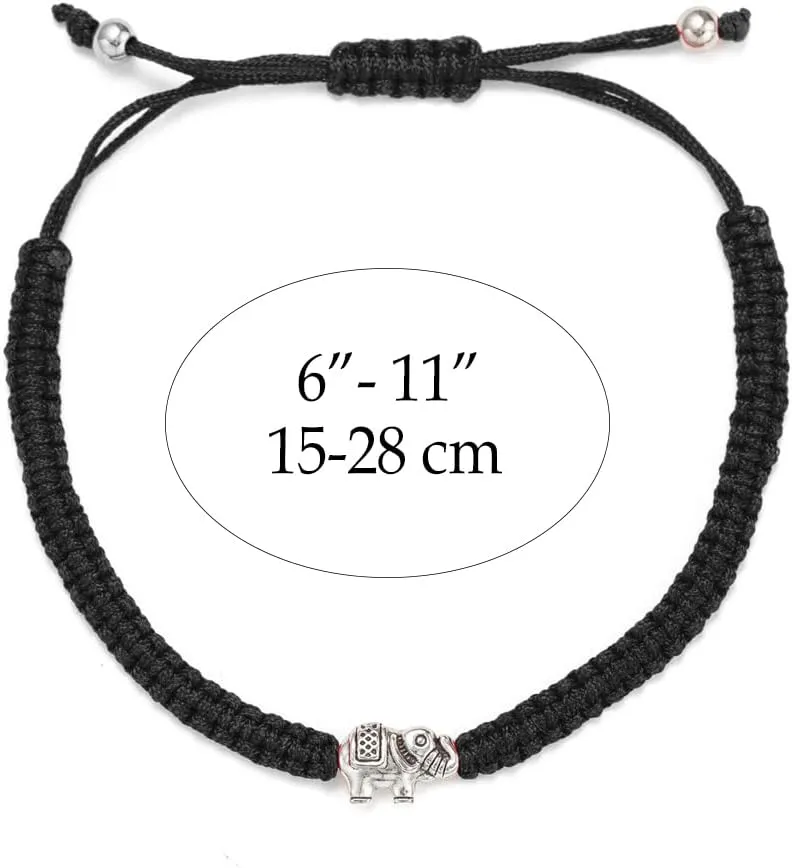 kelistom Handmade String Bracelet for Women Men Simple Red Black Braided Adjustable Charm Bracelets Minimalist Jewelry