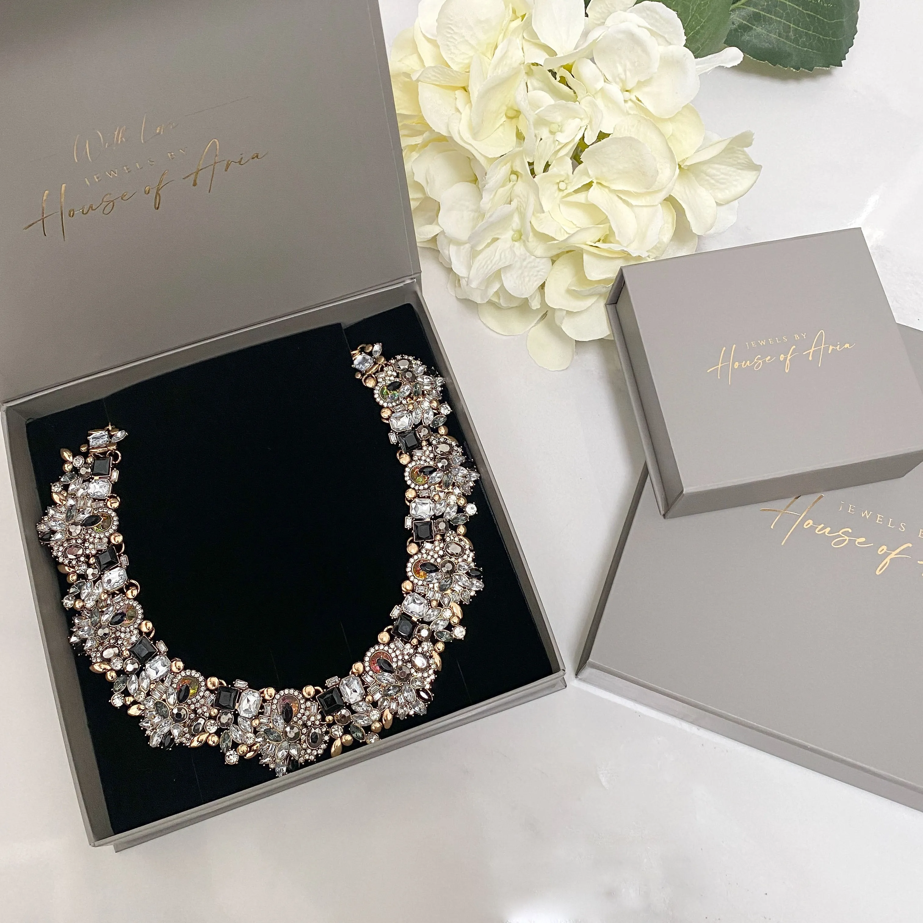 LAYLA Crystal Necklace Set (Silver/Gold)