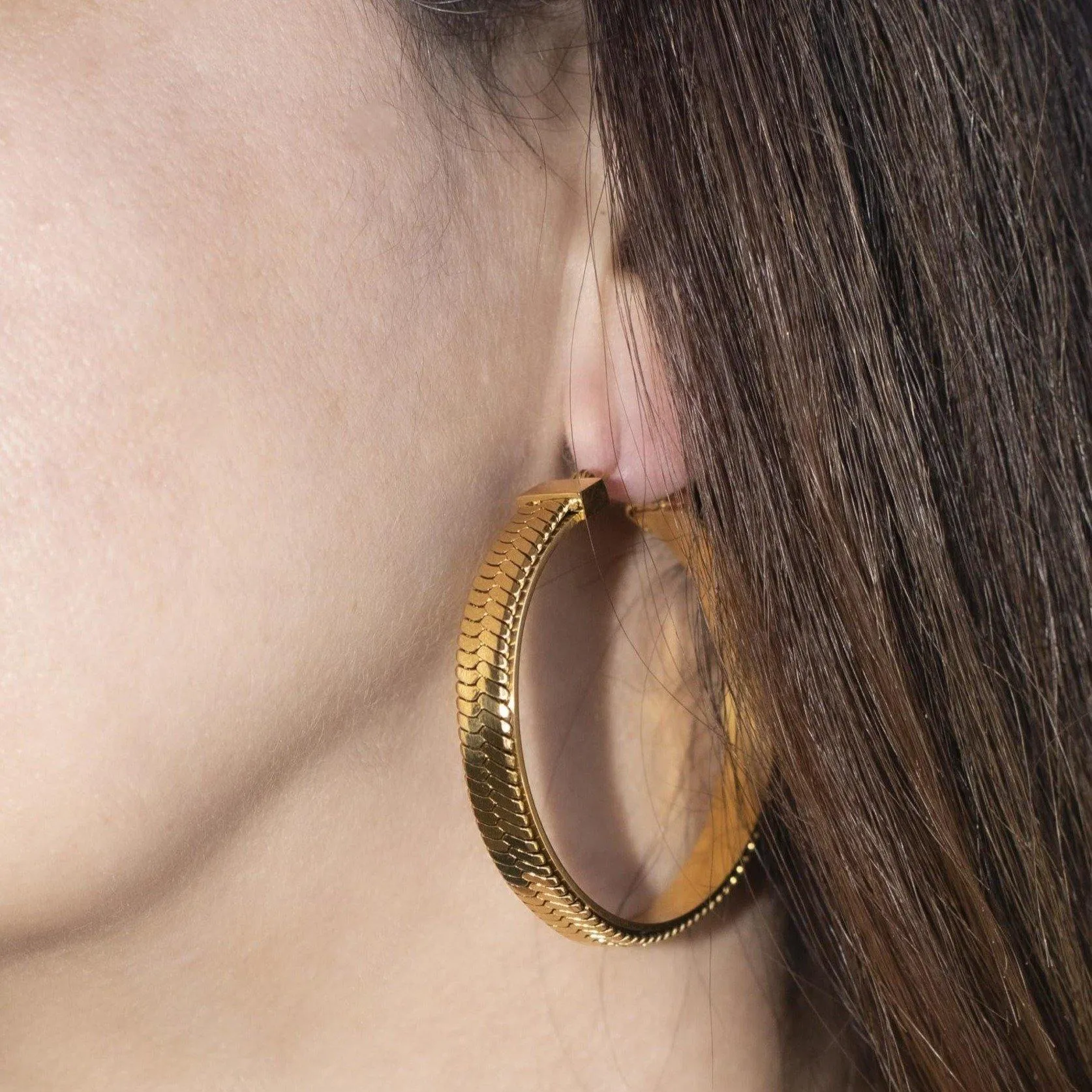 Leah Snake Chain Hoops