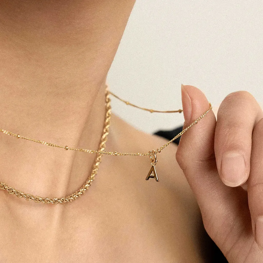 Letter Necklace Rope Chain