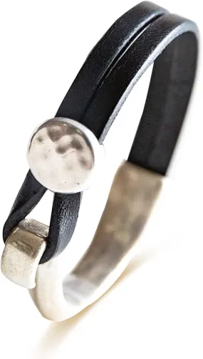 Long tiantian Mens Bracelet Bracelet Leather Cuff Bracelet Black Leather Wrap Bracelet Studded Boho Cuff Bracelets Handmade Splicing Bangle Bracelet Double Strand Leather Bracelet for Men