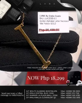 #LVNA2024 | Large Golden Alphabet Letter Necklace 18kt 20”
