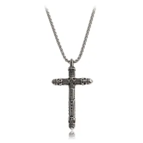 Made by Nami Pendant Necklace for Men 23" Gold & Silver Cuban Link Chain with Pendants for Men High-Quality Stainless Steel Necklace Premium Jewelry Gift for Him (Vikings Cross)
