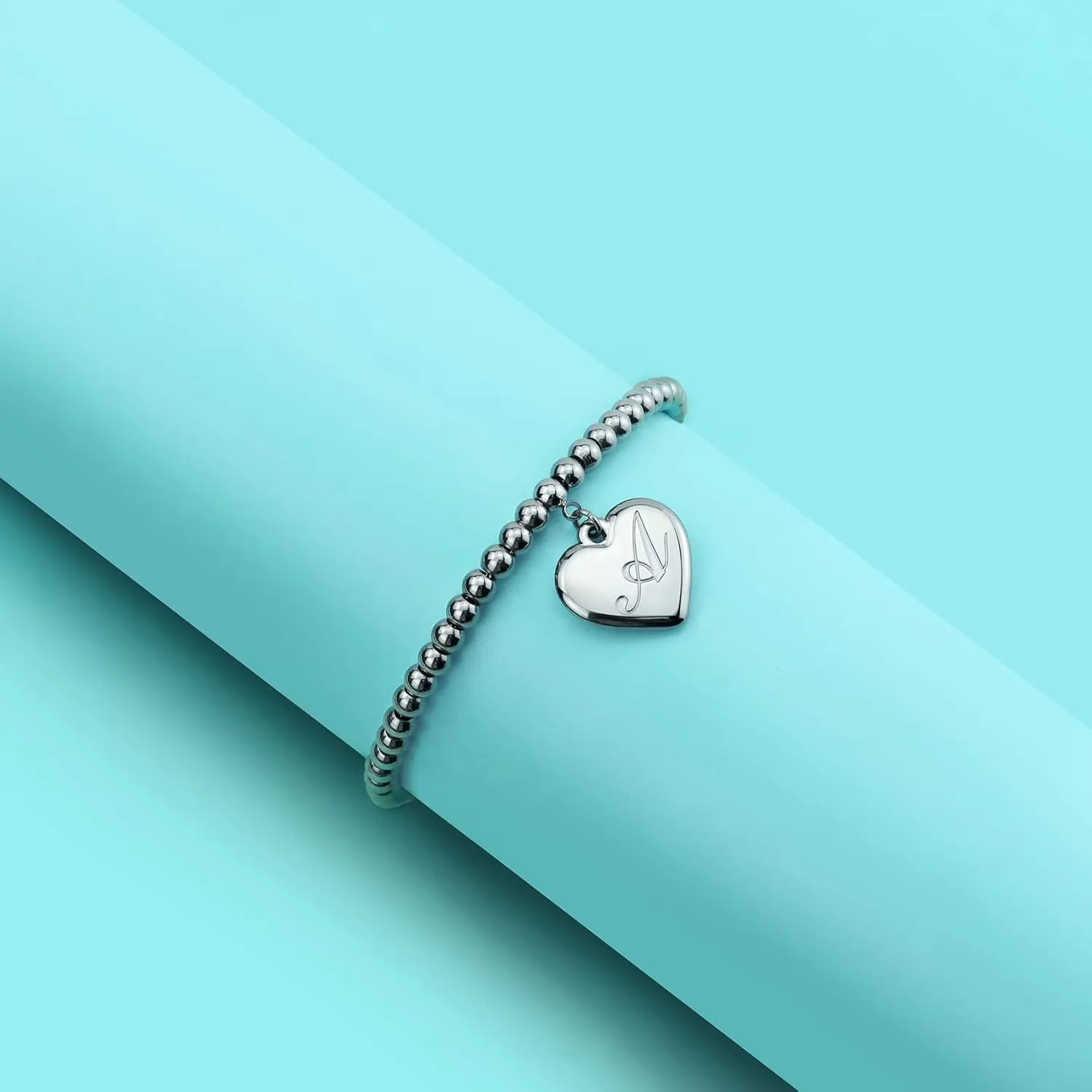 Monily Initial Bracelet for women Stainless Steel 26 Letters A to Z Heart Bracelet Alphabet Jewelry for women Gift for women Valentine's Day Gift