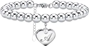 Monily Initial Bracelet for women Stainless Steel 26 Letters A to Z Heart Bracelet Alphabet Jewelry for women Gift for women Valentine's Day Gift