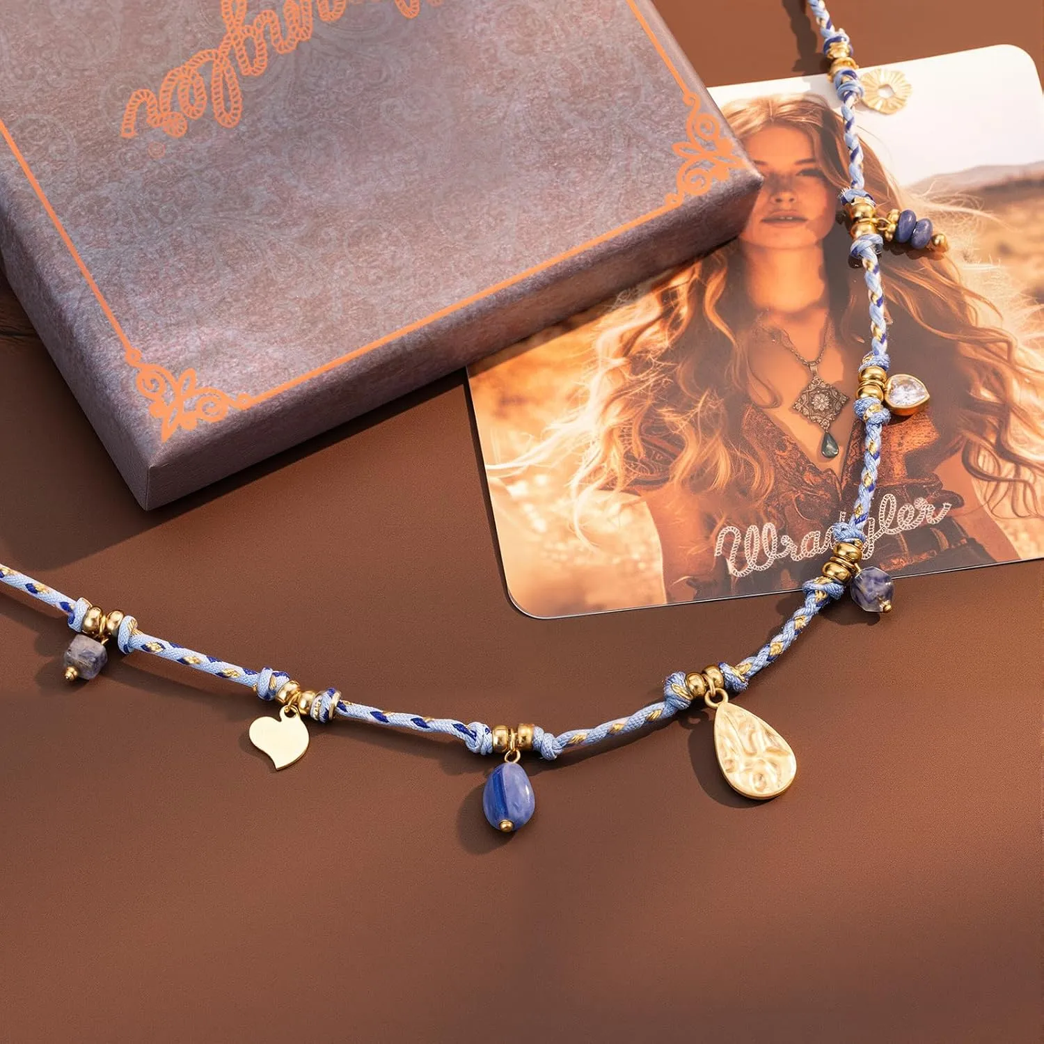 Montana West Wrangler Western Rope Chain Necklace for Women 14K Retro Chain Necklace Fashion Stetament Jewelry