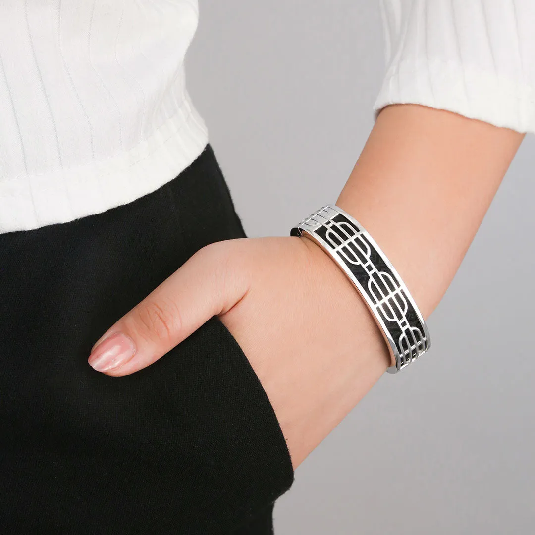 Nanyang Dream Bangle - Frangipani Pink - Sterling Silver