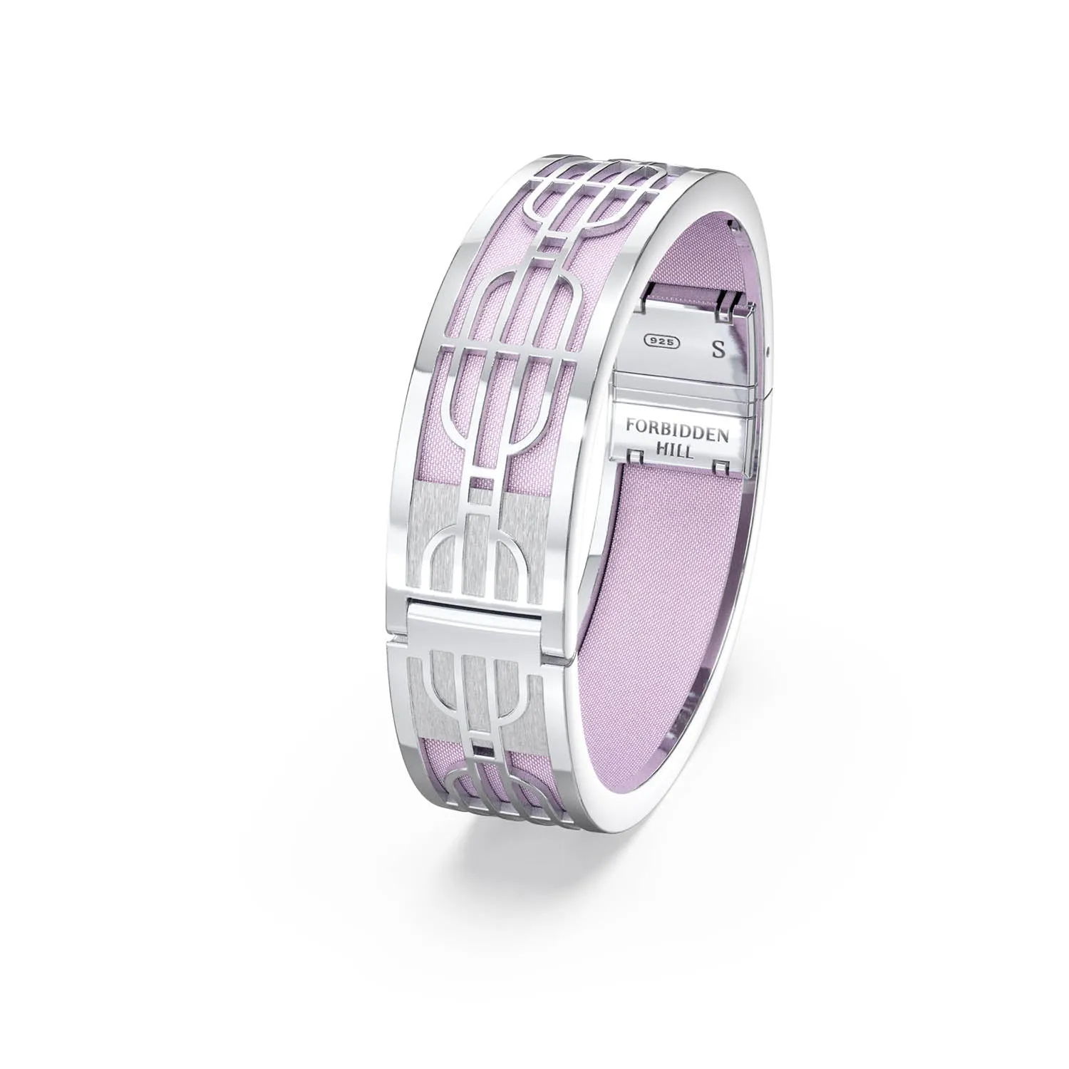 Nanyang Dream Bangle - Frangipani Pink - Sterling Silver