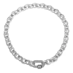 Necklace - DNA Silver with Oxidized clasp