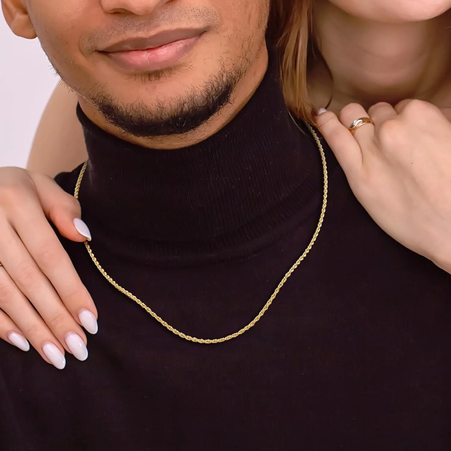 Necklaces 14k Gold Necklace for Women & Men 1.5mm Rope Chain for Women Dainty Gold Chain for Men Non-Tarnish Necklace Unisex Sizes 16-26 Inches