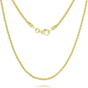 Necklaces 14k Gold Necklace for Women & Men 1.5mm Rope Chain for Women Dainty Gold Chain for Men Non-Tarnish Necklace Unisex Sizes 16-26 Inches