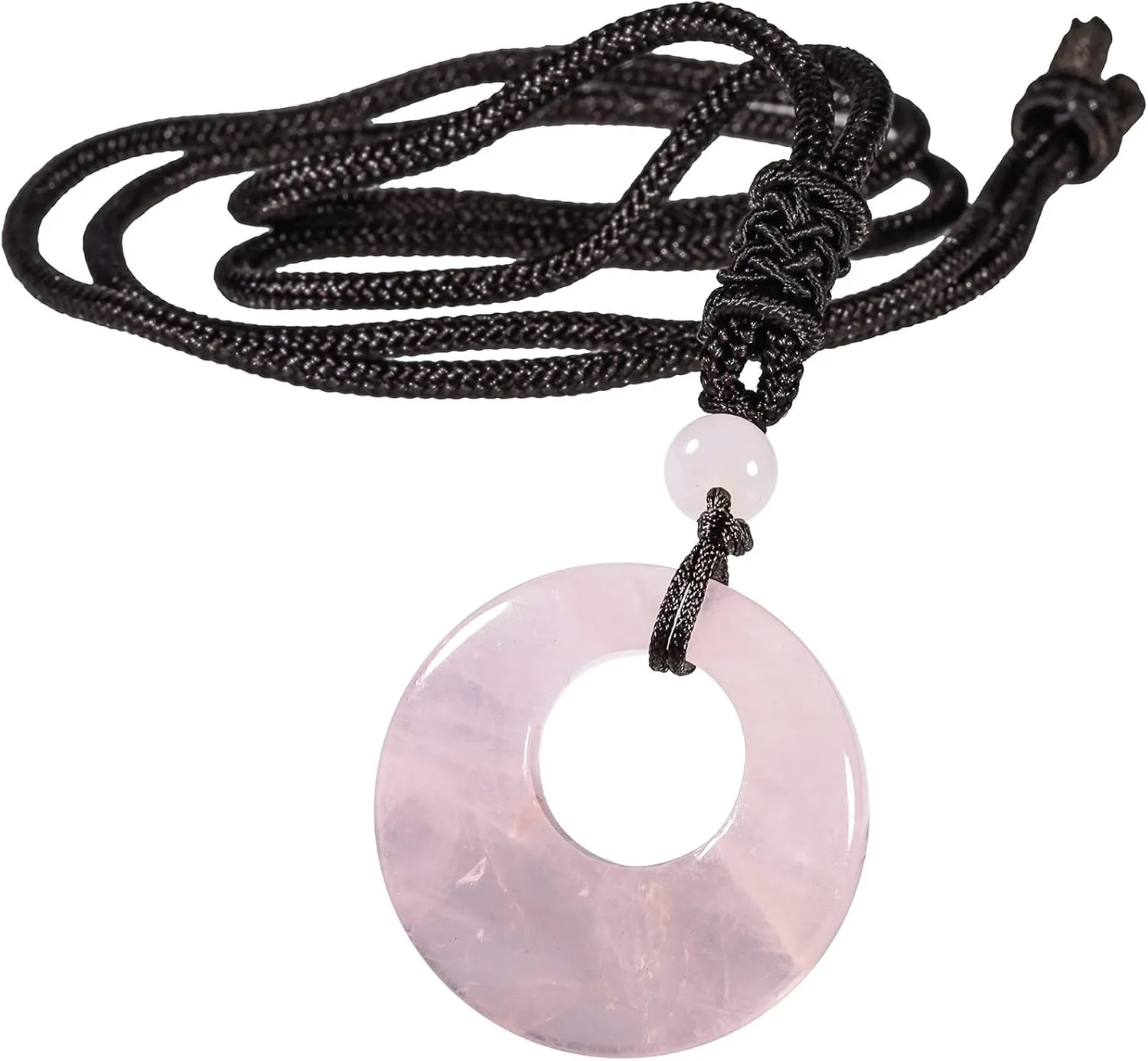 Nupuyai Pack of 2 Lucky Coin Pendant Necklace for Women Men, Circle Donut Crystal Pendant Necklace for Unisex with Adjustable Rope