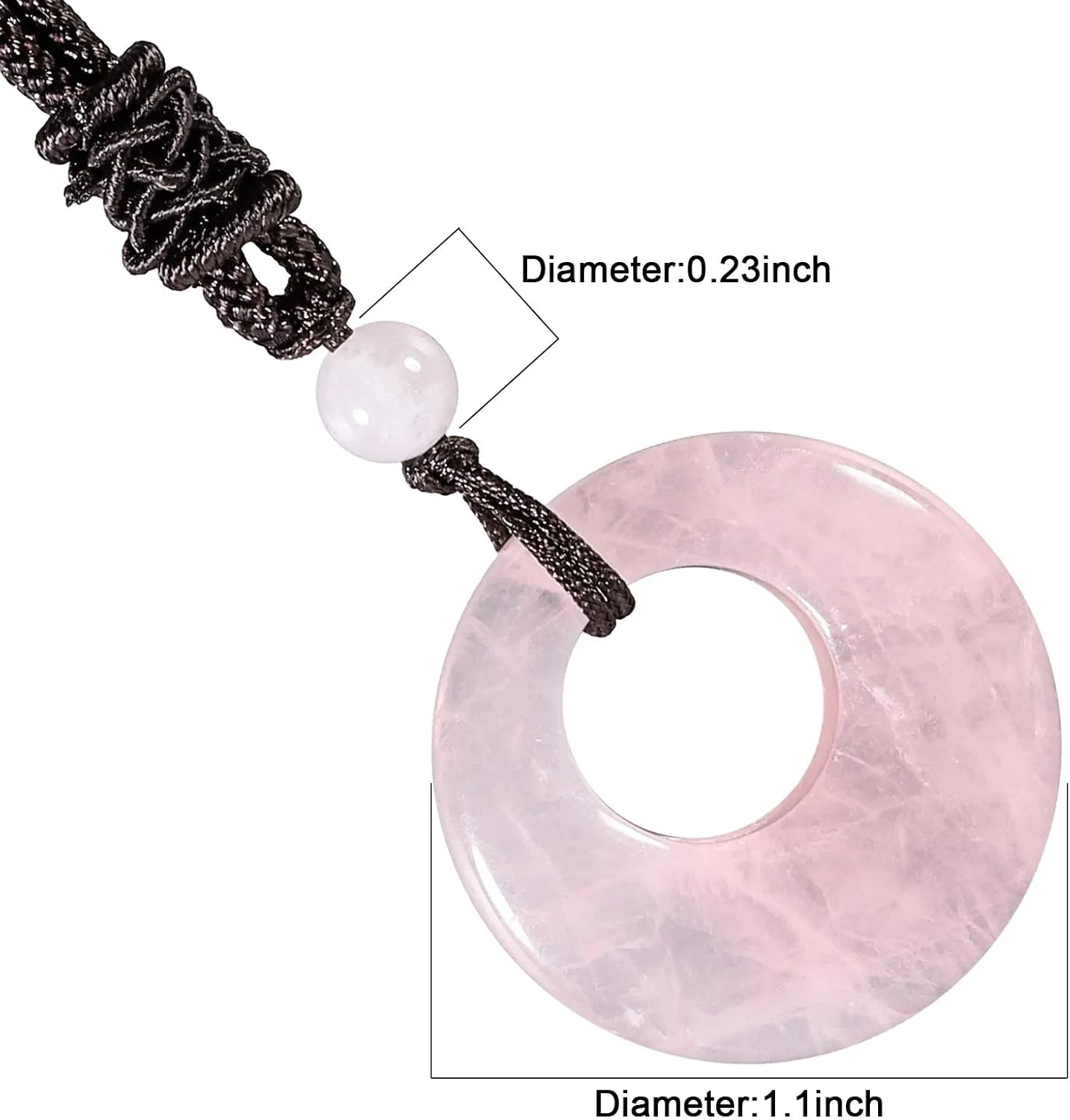 Nupuyai Pack of 2 Lucky Coin Pendant Necklace for Women Men, Circle Donut Crystal Pendant Necklace for Unisex with Adjustable Rope