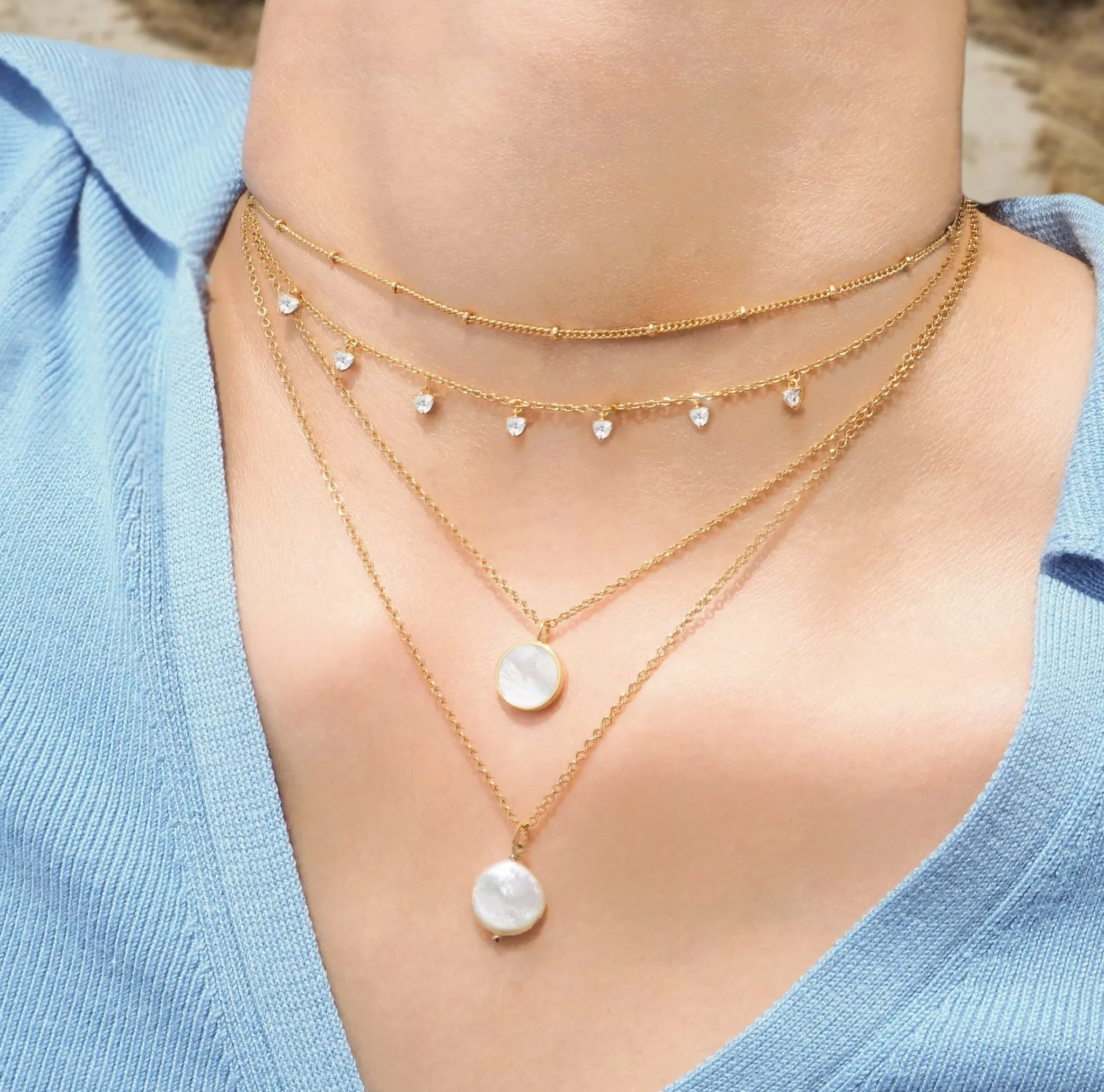 Pearl Disc Necklace