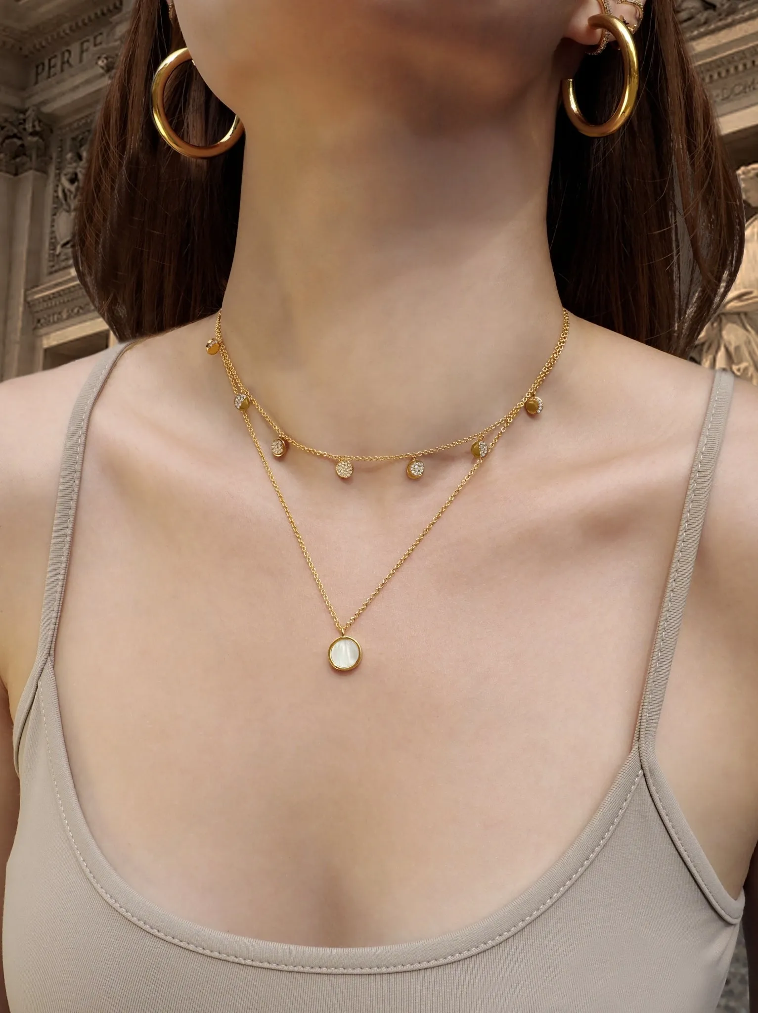 Pearl Disc Necklace