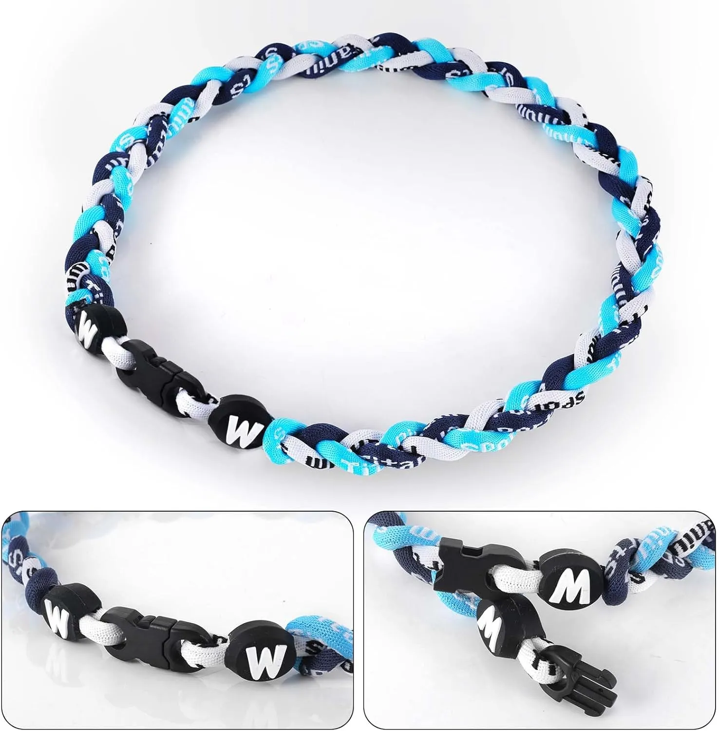 Premium 18inch Baseball Necklace w/Nylon Tri-Braided Rope Tornado Design