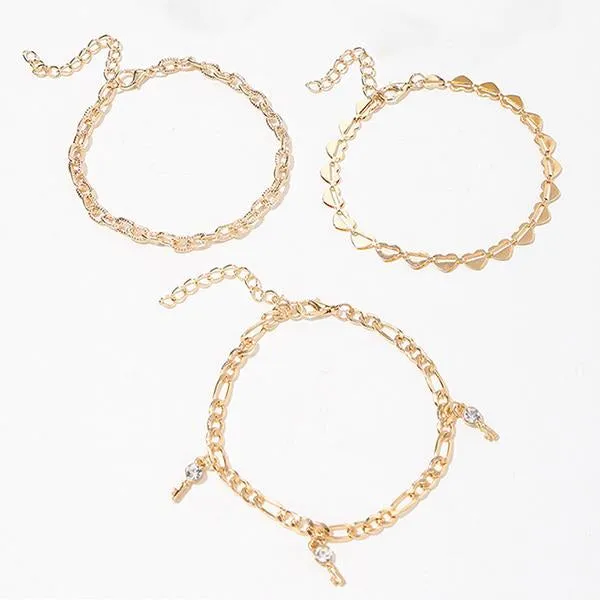 Punk Hollow Heart Anklet 13484022C