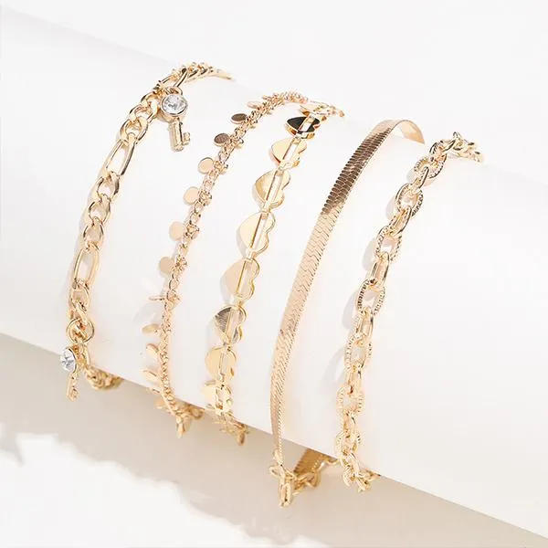 Punk Hollow Heart Anklet 13484022C