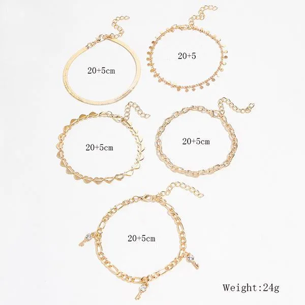 Punk Hollow Heart Anklet 13484022C