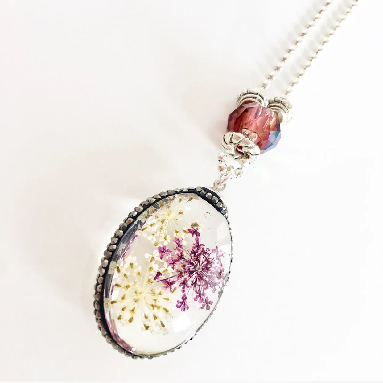"Lost  Garden" Pendant Necklace (Purple)