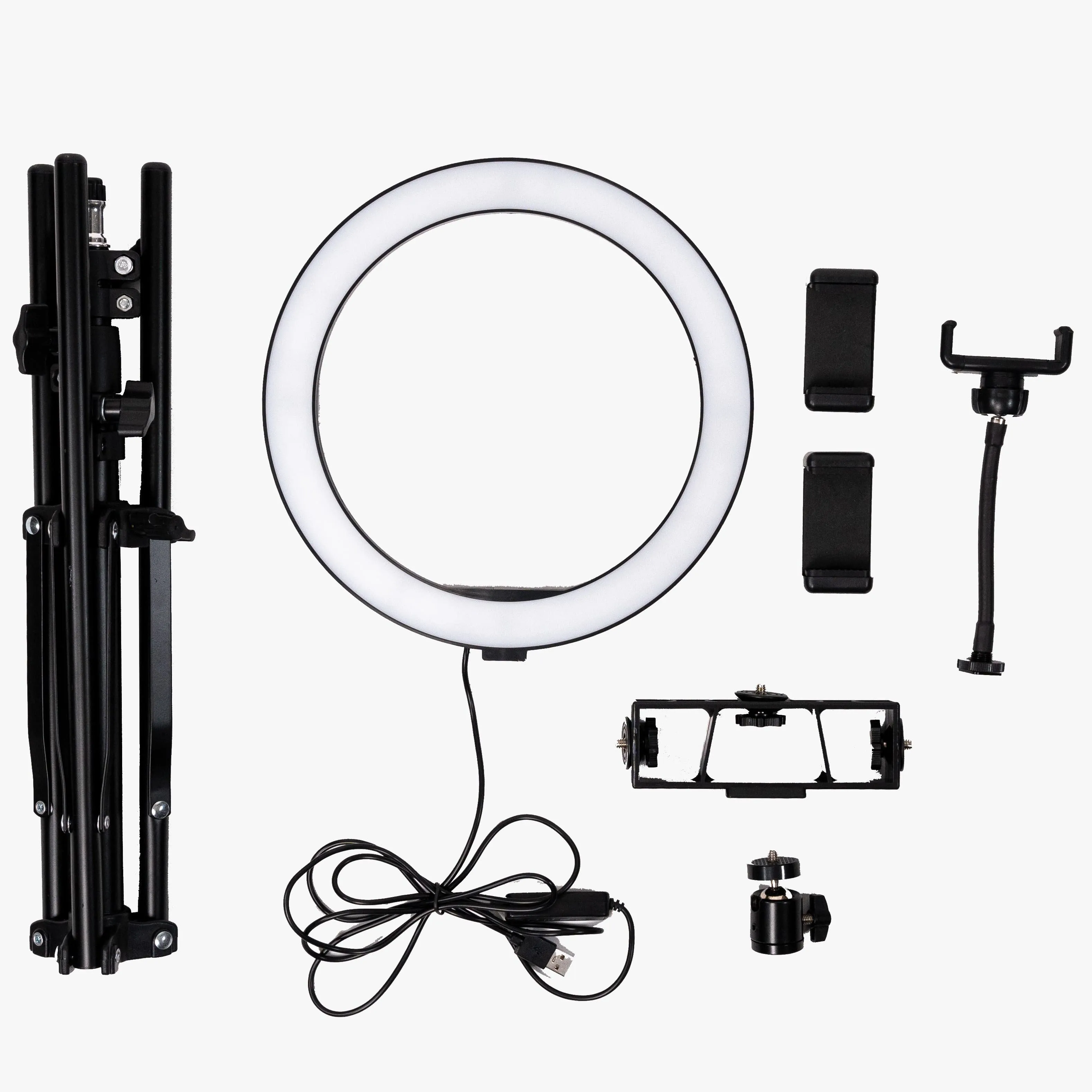 Ring Light 10" LED Livestream w/ Triple Phone Mount - Onyx