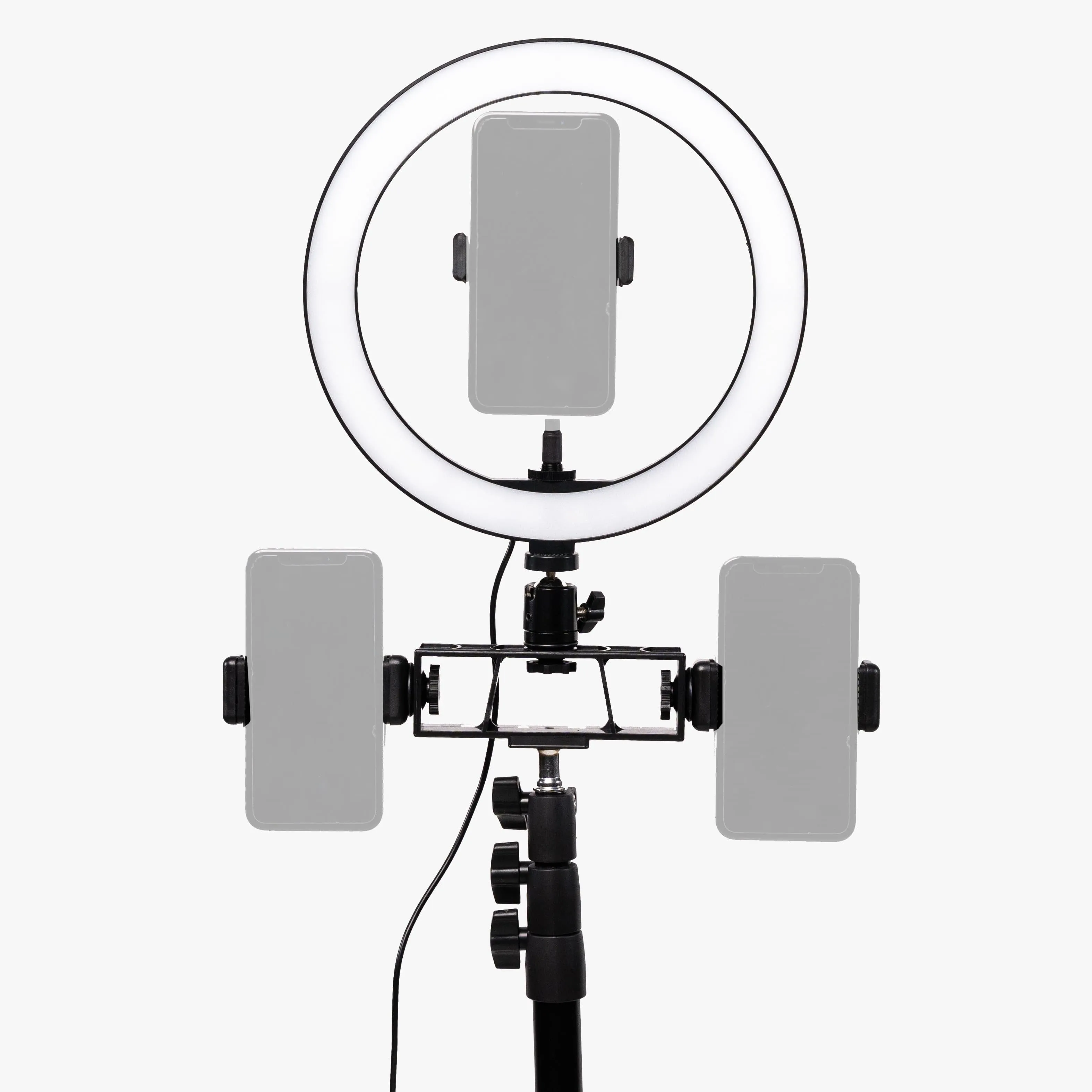 Ring Light 10" LED Livestream w/ Triple Phone Mount - Onyx