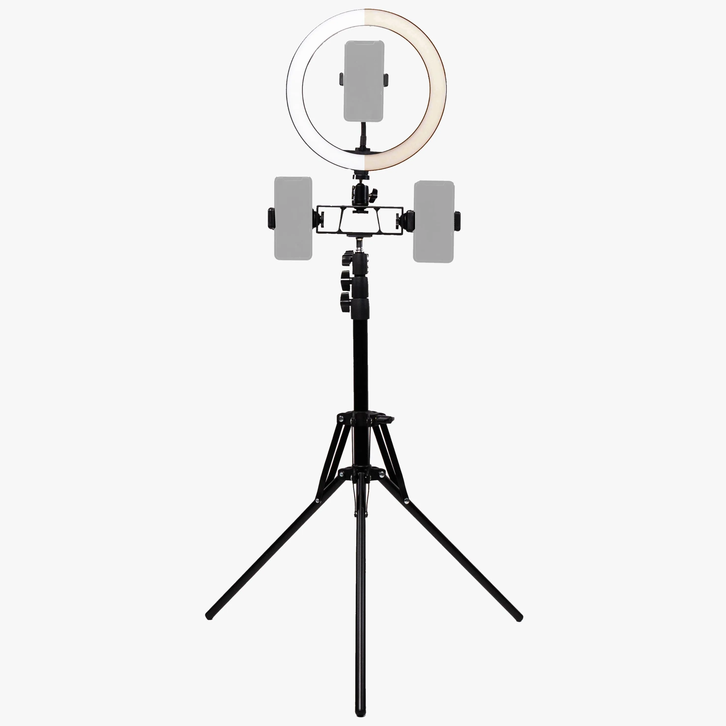 Ring Light 10" LED Livestream w/ Triple Phone Mount - Onyx
