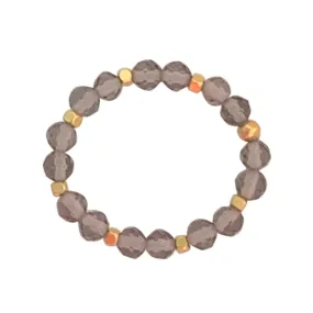 RING STONE DOT SMOKY QUARTZ