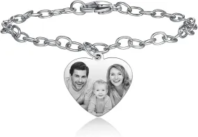 ROSI Personalized Photo Picture Charms Bracelets for Women,Custom Bracelet with Pictures,Unique Gifts for Women,Engraving Photo Bracelet for Her,Anniversary Christmas Gifts