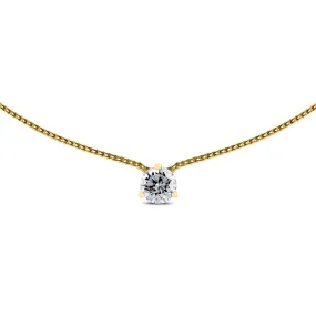 Round Solitaire Diamond Pendant (0.56 ct Diamond) in Yellow Gold
