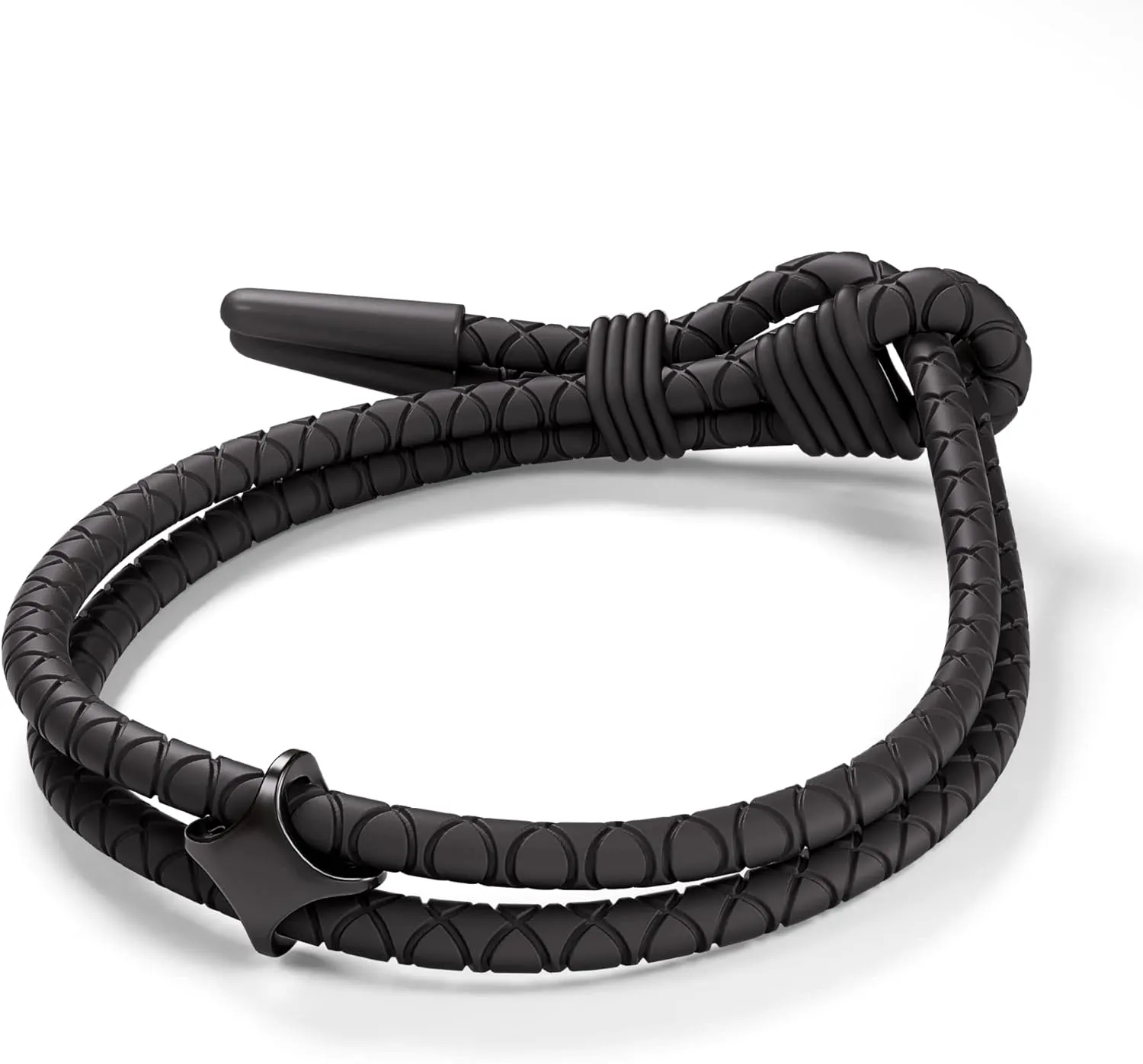 Rowdy Parrot FlexTech Adjustable Silicone Rope Bracelet: Waterproof, Sweatproof, Sunproof, Minimalist Surf, Golf Jewelry for Men - One Size Fits All